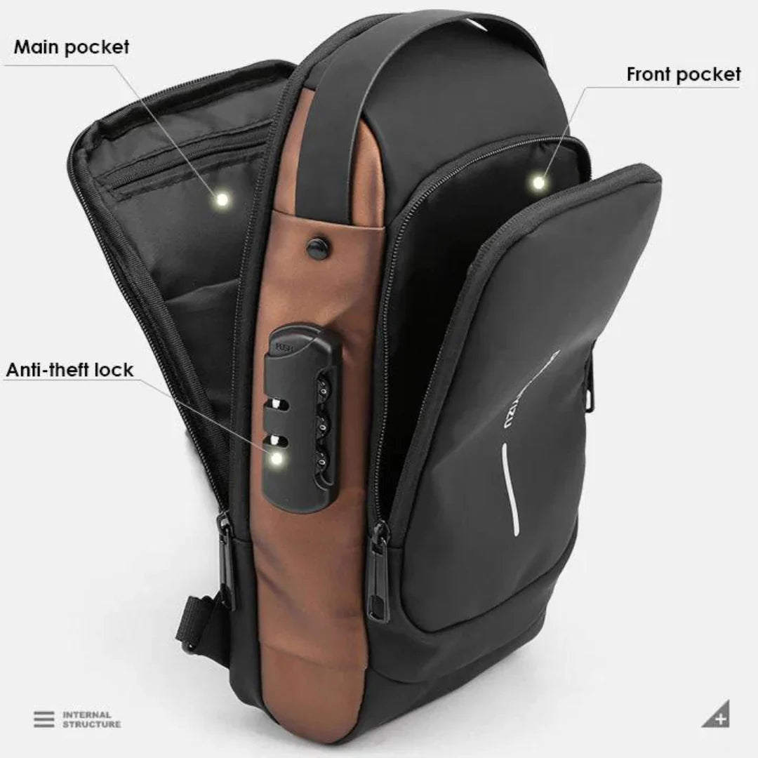Anti-Theft Crossbody Sling Bag with USB Charging