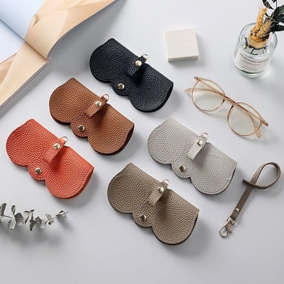 Soft Leather Sunglasses Bag (Random Color)