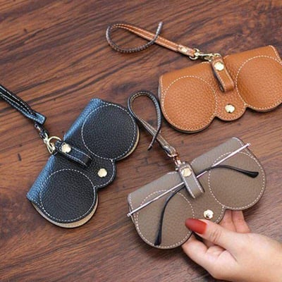 Soft Leather Sunglasses Bag (Random Color)