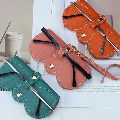 Soft Leather Sunglasses Bag (Random Color)