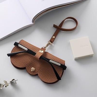 Soft Leather Sunglasses Bag (Random Color)