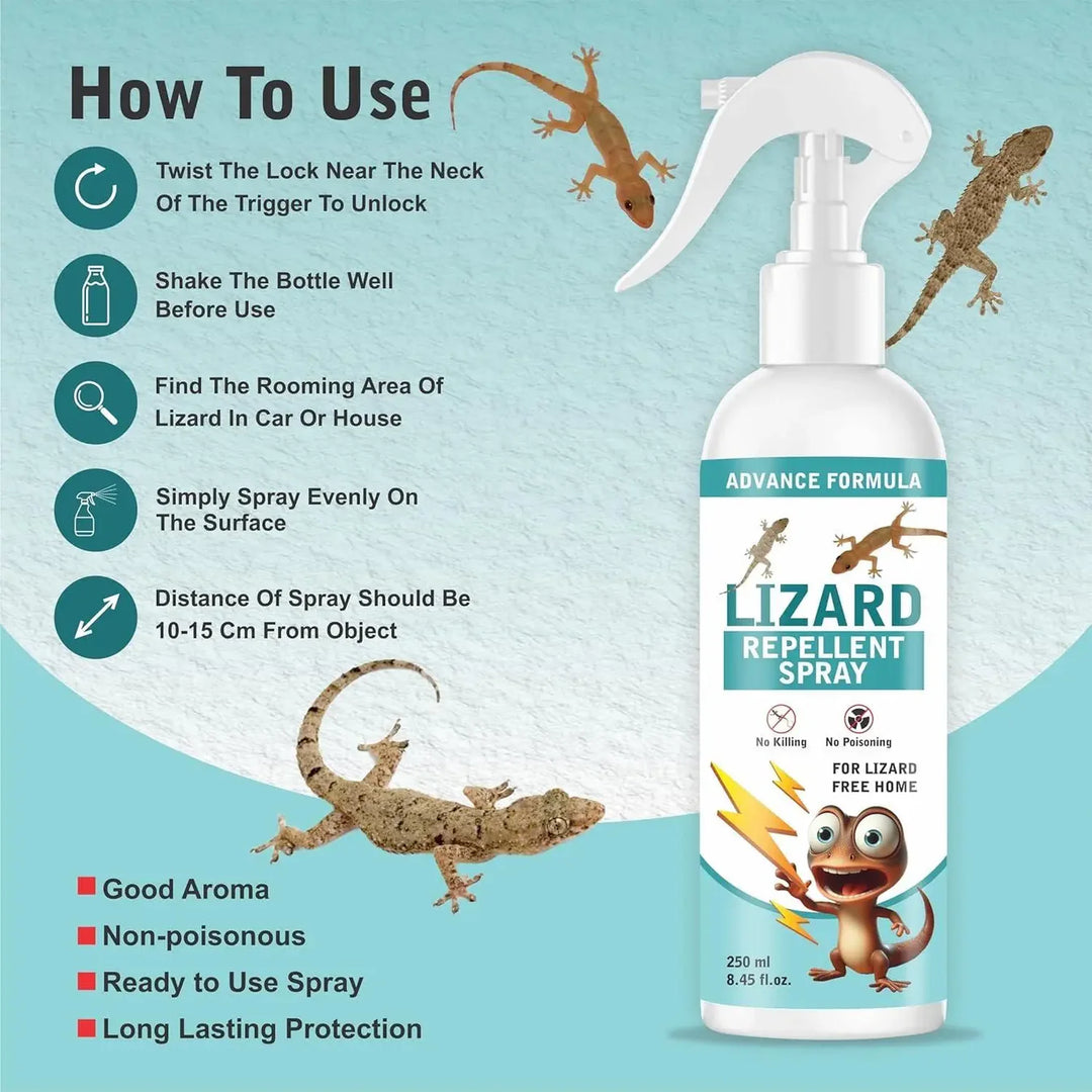 Home Safe Lizard Control Spray – 250ML Herbal Formula – Shoppymize