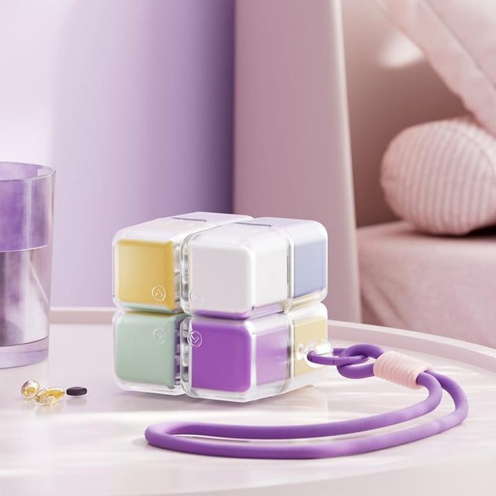 Weekly Magnetic Foldable Pill Organizer Cube
