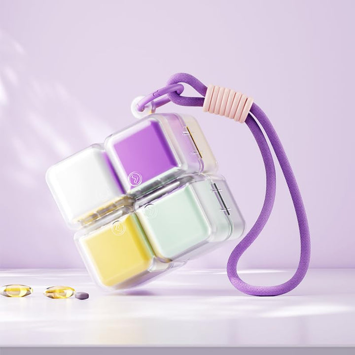 Weekly Magnetic Foldable Pill Organizer Cube