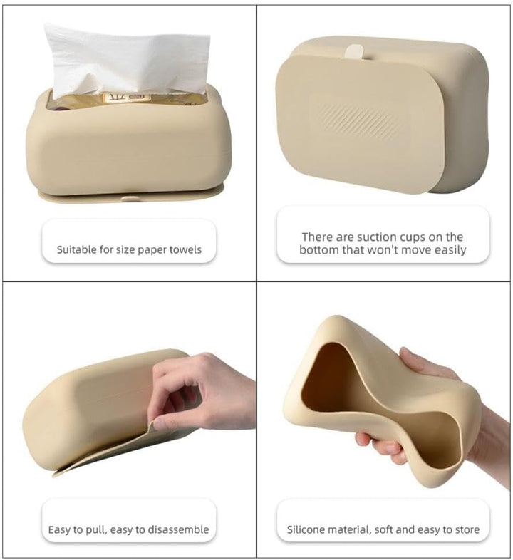 Suction Cup Tissue Box – Silicone Napkin Holder for Home & Car