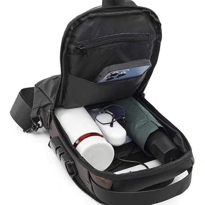Anti-Theft Crossbody Sling Bag with USB Charging
