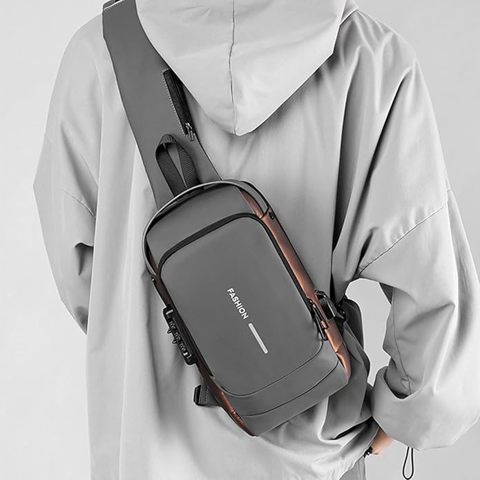 Anti-Theft Crossbody Sling Bag with USB Charging