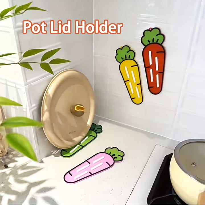 Cute Carrot Pot Lid & Sponge Holder Mat