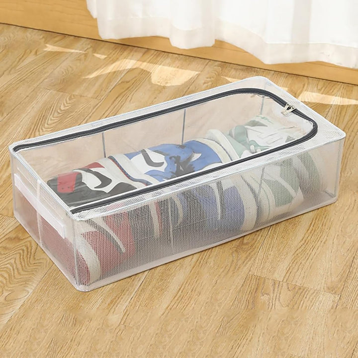 Clear Foldable Shoe Storage Box | Dustproof & Space-Saving Organizer