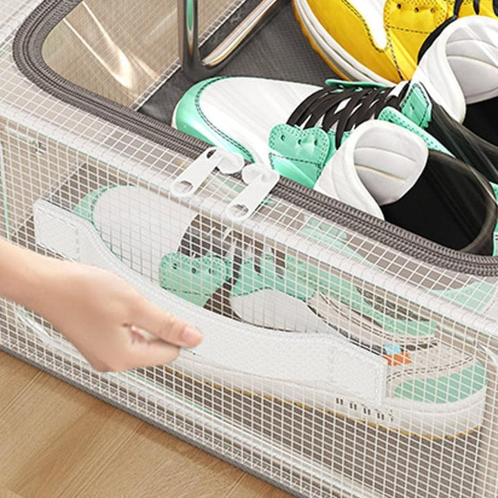 Clear Foldable Shoe Storage Box | Dustproof & Space-Saving Organizer