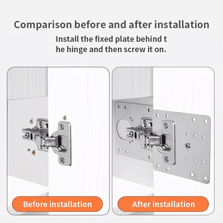 Heavy Duty Hinge Repair Plate with Screws for Cabinet Door & Wardrobe