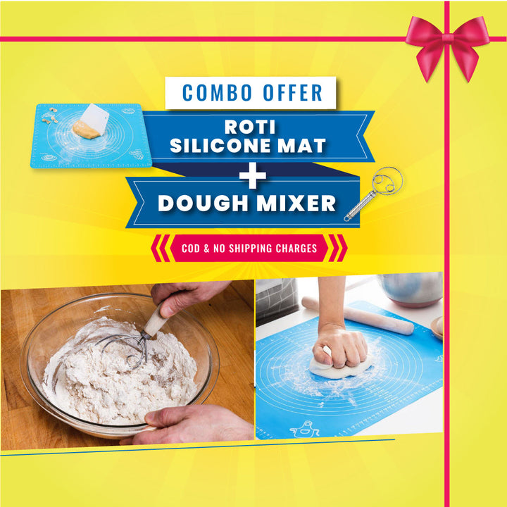 Mat For Roti Making Perfect Roti Combo : Silicone Roti Mat & Stainless Steel Atta Dough Ma ...