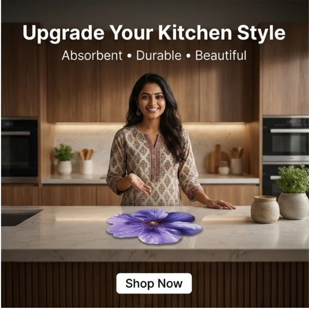 Water Absorbent Flower Mat for Kitchen Counter