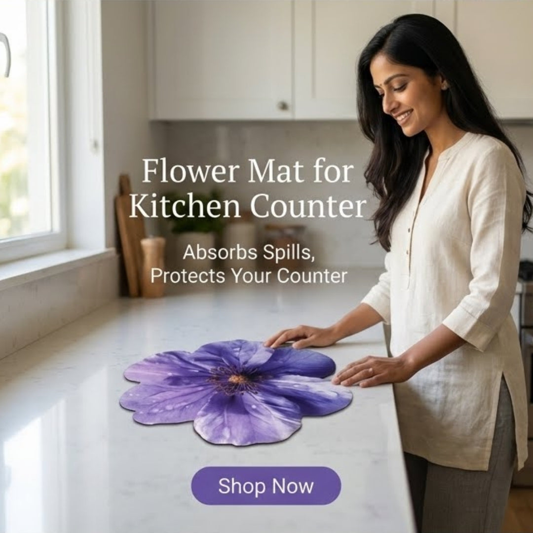 Water Absorbent Flower Mat for Kitchen Counter