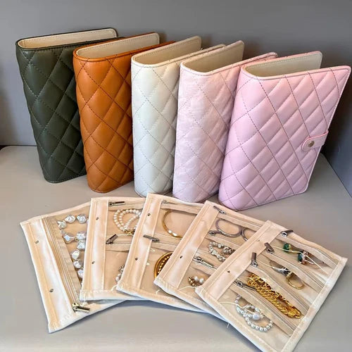 Premium Travel Jewelry Organizer Book (Assorted Colors)