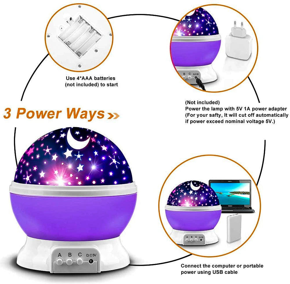 360 Degree Moon Star Cosmic Dreamscape Projector