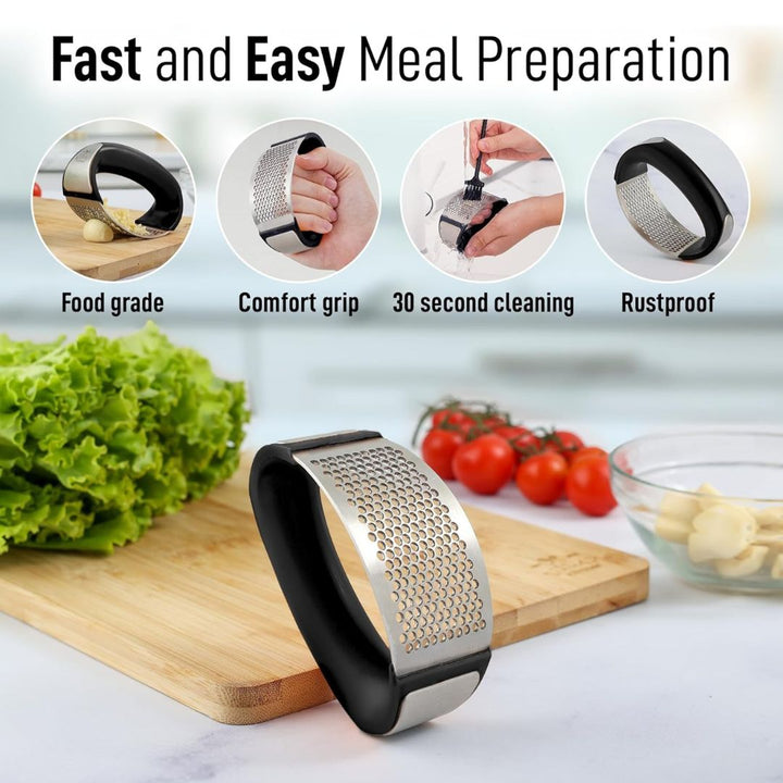 Ergonomic Stainless Steel Garlic Press Rocker