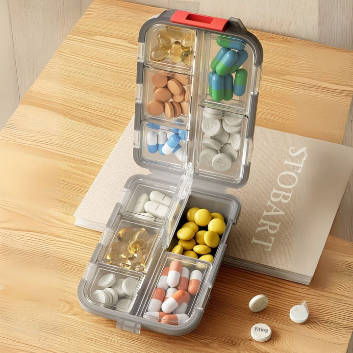 Compact Travel Pill Organizer Box