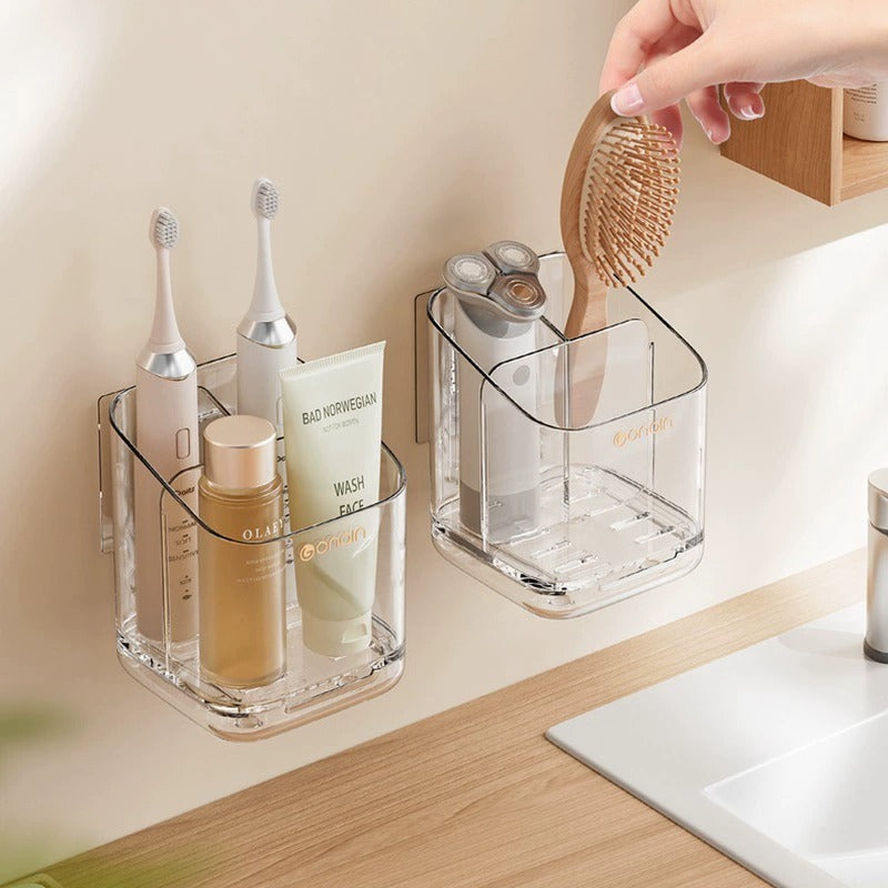 Wall-Mounted Bathroom Organizer Holder with Drainage