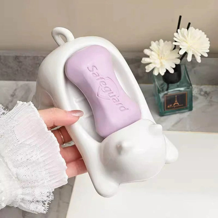 Cute Cat Soap Holder with Drainage