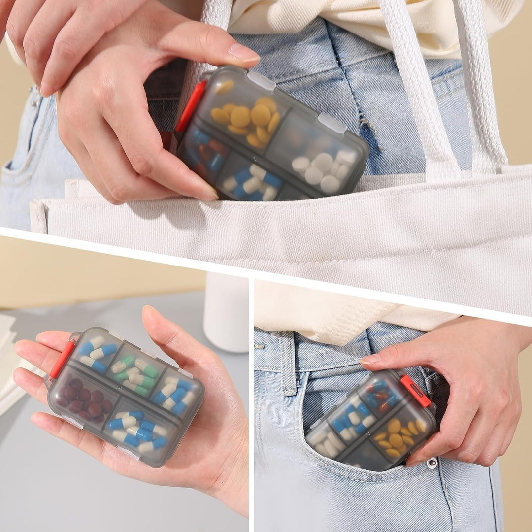 Compact Travel Pill Organizer Box