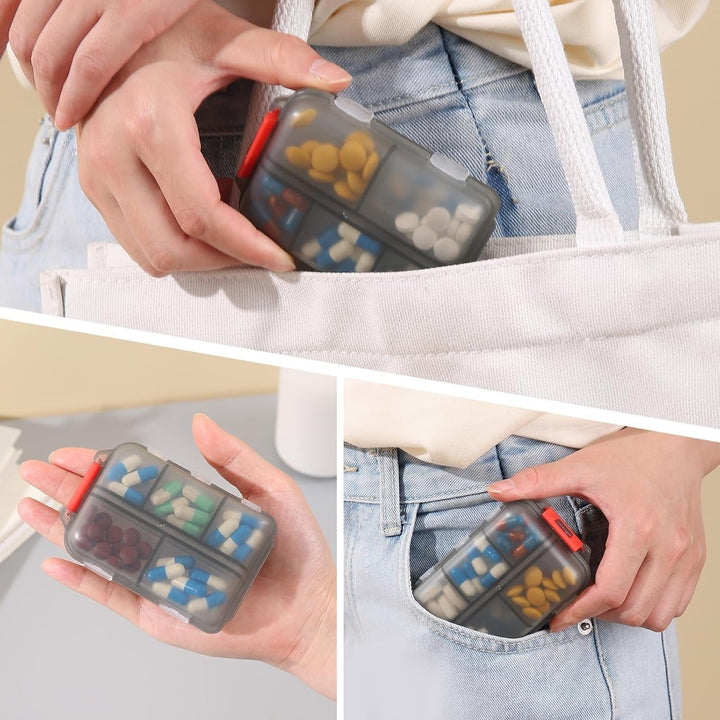 Compact Travel Pill Organizer Box