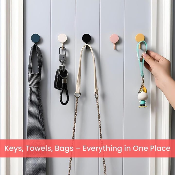 Cute Self Adhesive Wall Hooks for Home, Kitchen & Bathroom