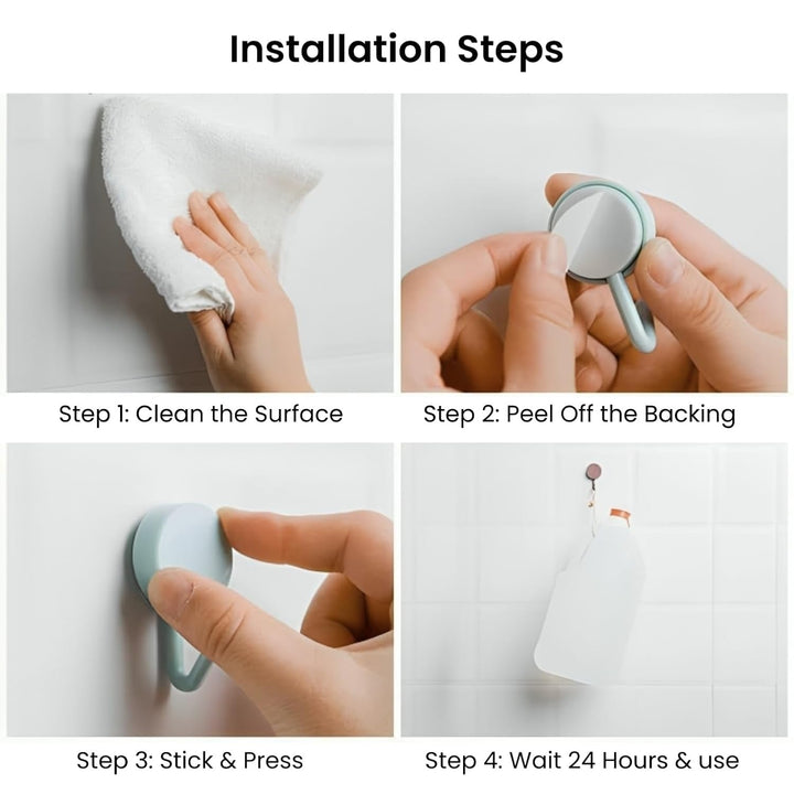 Cute Self Adhesive Wall Hooks for Home, Kitchen & Bathroom