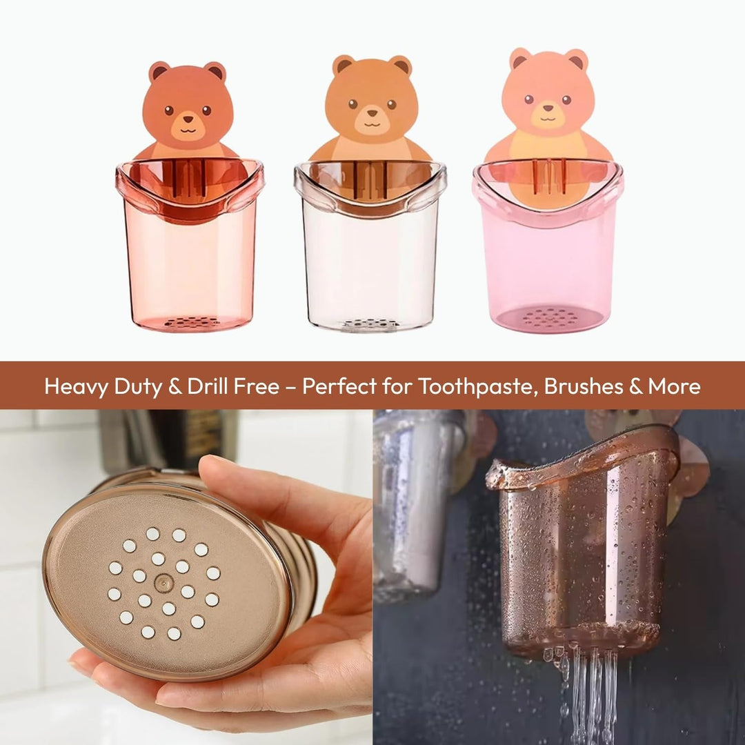 Cute Teddy Bear Kids Toothbrush Holder