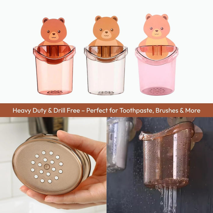 Cute Teddy Bear Kids Toothbrush Holder