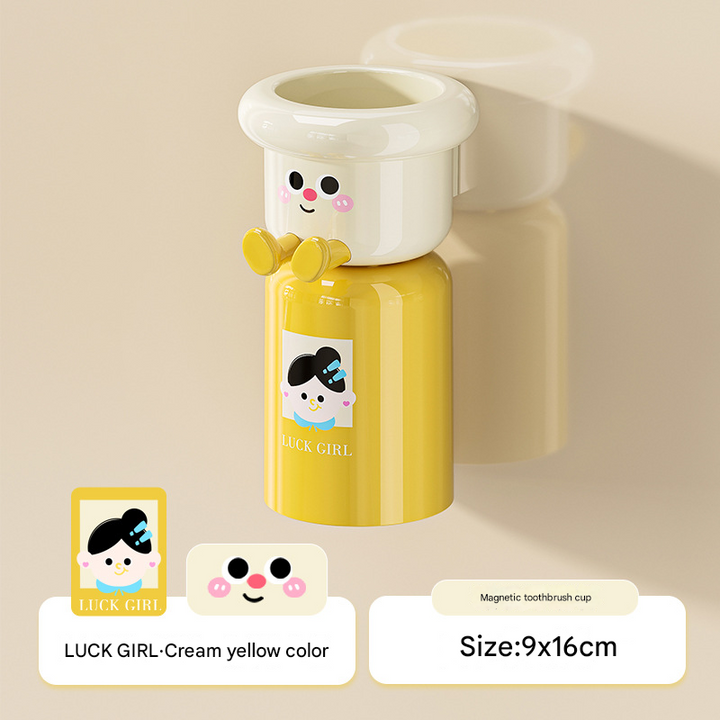 Magnetic Toothbrush Holder with Mouthwash Cup