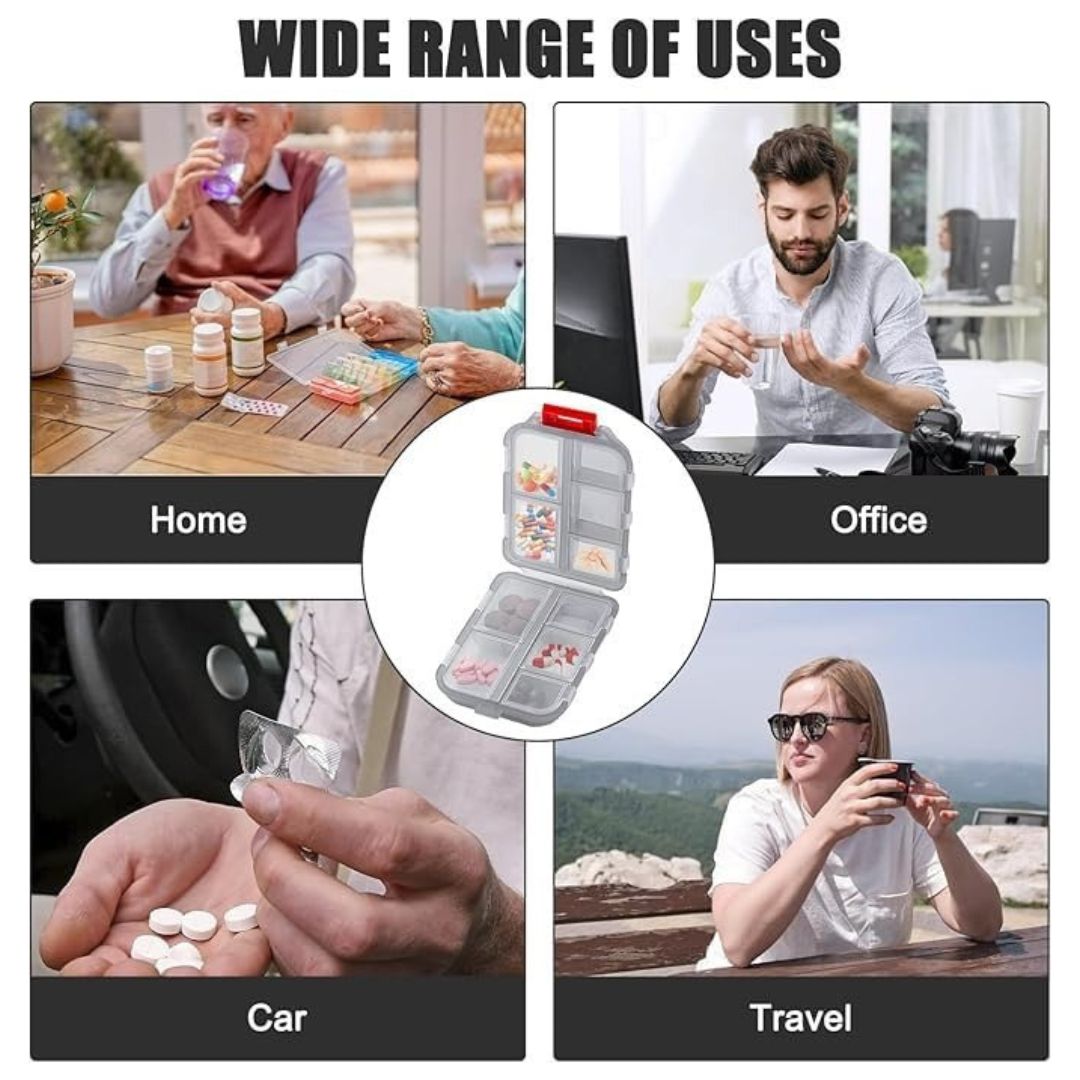 Compact Travel Pill Organizer Box
