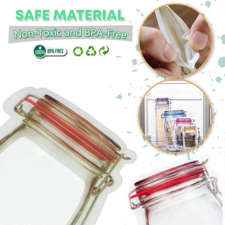 Jar Shape Food Storage Pouch - Reusable & Washable